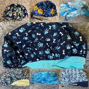 Group of 7 surgical hair caps